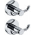 2 Pack Modern Polished Chrome Wall Hooks Solid Brass Double Towel Bar Bathroom Toilet Hat Clothes Wall Hanger Holder