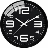 Silent Clock, 30Cm Quartz Silent Clocks, Battery Powered, Modern Style Designed For Home, Office And School (Black)