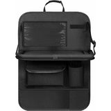 Car Organizer For Kids, Back Seat Protector With Clear Pocket, Organizer With Tray And Phone/Ipad Pocket(Black)