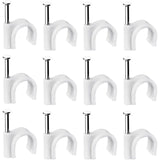 400 pcs Steel Cable Clips Wall Mounted - Various  - Strong - Durable - White - ROund - 400 6Mm - Cable Management