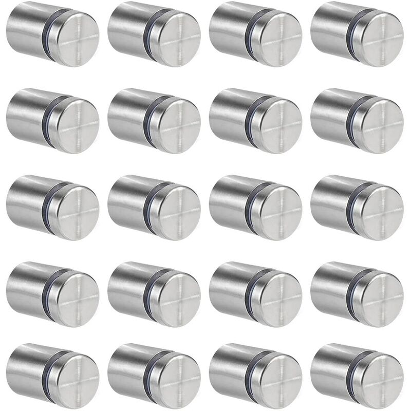 20 pcs Glass Standoffs, 19 X 25Mm Standoff Screws, Stainless Steel Wall Mount For Advertising Nails, For Plaques And