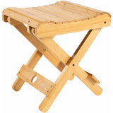Solid Wood Folding Stool - Portable Stool For Home, Gaming, Fishing, Works In Bedrooms, Garden, Wood, 29X28X26 Cm