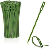 200X Green Plastic Plant Binder - Stabilize Plants - Plant Clips - Plant Stake Clip (13 Cm)
