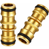 2 Pack Brass Garden Hose Connector For Garden Hose Tap (Double Male Brass Connector)