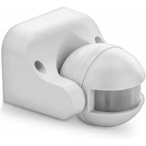 1X Infrared Motion Detector Surface Wall Mount Indoor Outdoor Splashproof 180° Tiltable Working Area 12M Range White