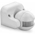1X Infrared Motion Detector Surface Wall Mount Indoor Outdoor Splashproof 180° Tiltable Working Area 12M Range White