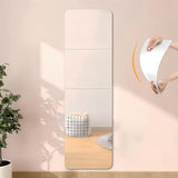 4 Pieces Mirror Sticker, 20 X 20 Cm Acrylic Adhesive Mirror Door, Square Wall Sticky Mirror Flexible Decorative Mirror