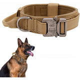 Tactical Dog Collar - Military Dog Collar With Control Handle, Adjustable Nylon Padded Dog Collar For Medium Large Dogs