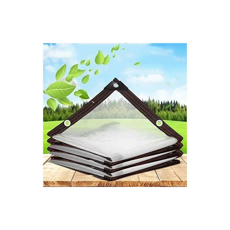 Transparent Waterproof Tarpaulin With Eyelets - For Garden Furniture - Outdoor Use - Rainproof - Plant Insulation -