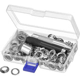 Grommet Kit Tools 10Mm Metal Eyelets Sets 100 Set Grommets Eyelets Kit For Canvas Tarpaulin Tent Repair Silver (2/5