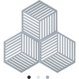 Kitchen Pot Coaster Tapis De Protection En Silicone Teffa (Gris, Raya Hexagonal: 160X138X8Mm)