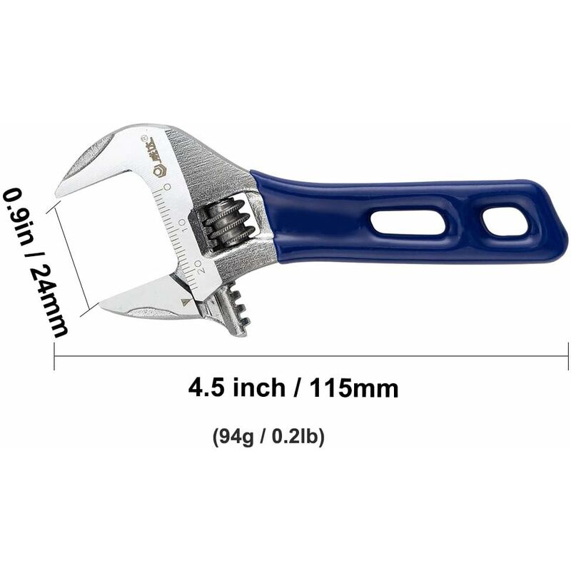 Adjustable Wrench, Wide Opening Adjustable Wrench With Short Handle, Pipe Pliers, Adjustable Wrench (4")