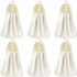 6 pcs Hanging Hand Towels Coral Fleece Towel Water Absorption Towel For Home Kitchen Bathroom Beige