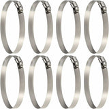 8 pcs Hose Clamp, Adjustable 91-114Mm Stainless Steel Hose Clips Sizes For Fixing Hoses And Pipes