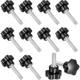 10 pcs M8X40 Female Thread Nut Clamping Handle Star Shape Hand Knobs Black Plastic Screw-In Handle Clamping Knob For