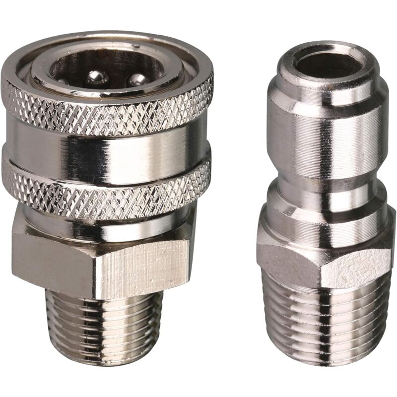 Pressure Washer Quick Connect Adapter Kit, 9.5Mm Male Thread, 5000 Psi 1 3/8'' Quick Connect Kit -Male