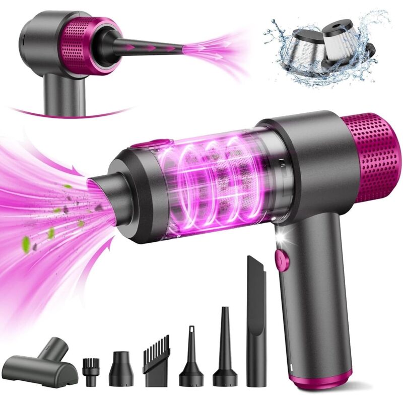 4-In-1 Powerful Cordless Car Vacuum Cleaner, 15Kpa Mini Cordless Handheld Vacuum Cleaner, Dual Filtration System, LED