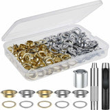 Grommet Kit 100 Set Grommets Eyelets Kit For Leather, Canvas, Tent, Awning (1/2 Inch)