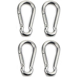 4 pcs Heavy Duty Carabiner Hooks For Sports, Locking Dogs, Hammock Swing, 304 Stainless Steel, 8Mm Thickness