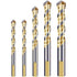 Multi-Material Drill Bit Set With Double Groove Carbide Tip For Tile, Concrete, Brick, Glass, Plastic, Wood, Metal,