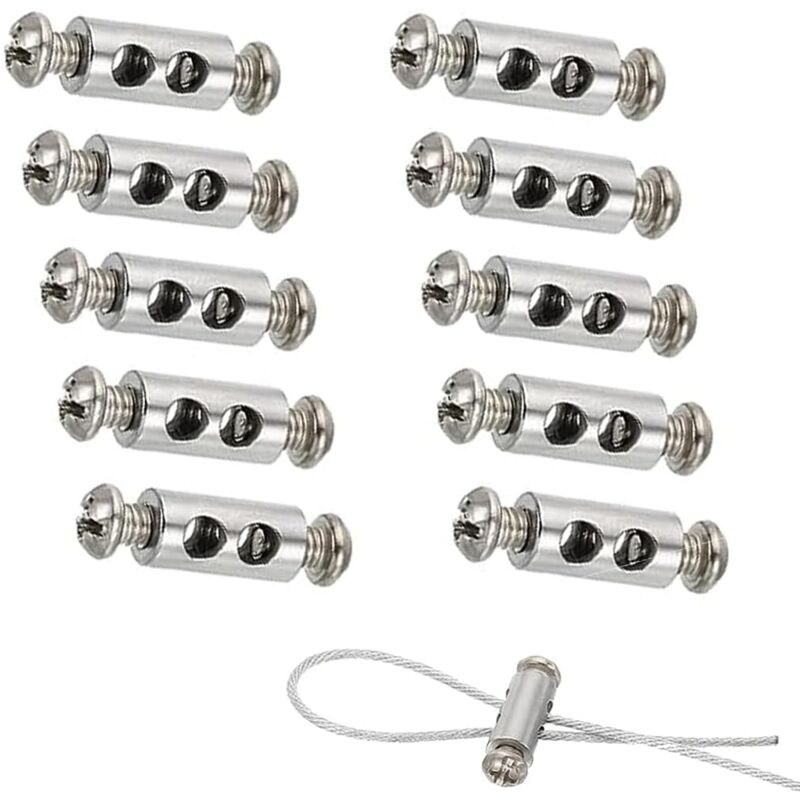 10 pcs Cable Clamps With Screw Terminal Cap, Cable Clips For 1-2Mm Diameter Cable And Wire, Double Ended Cable And
