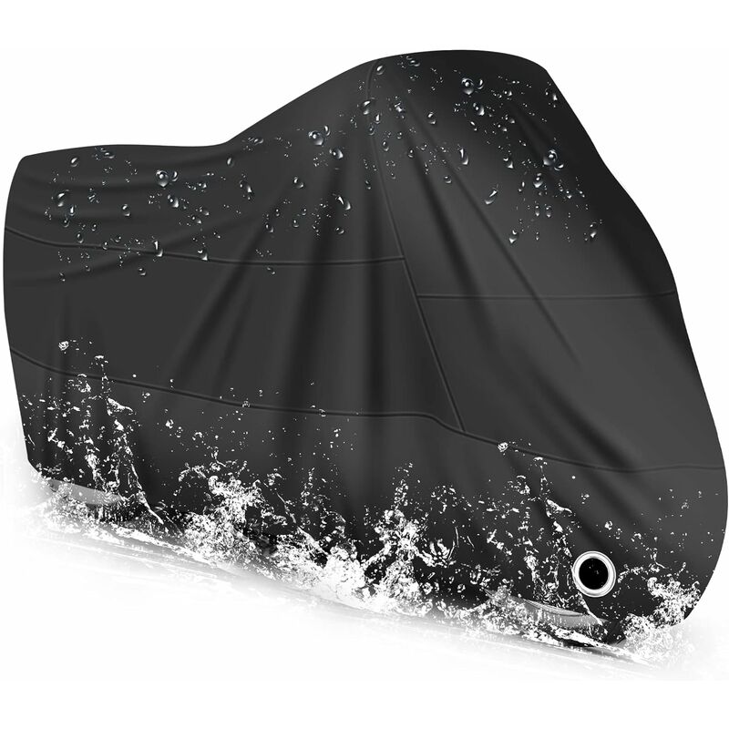 Motorcycle Cover Waterproof, Cold And Weather Resistant 190T Black Protects From Dust
