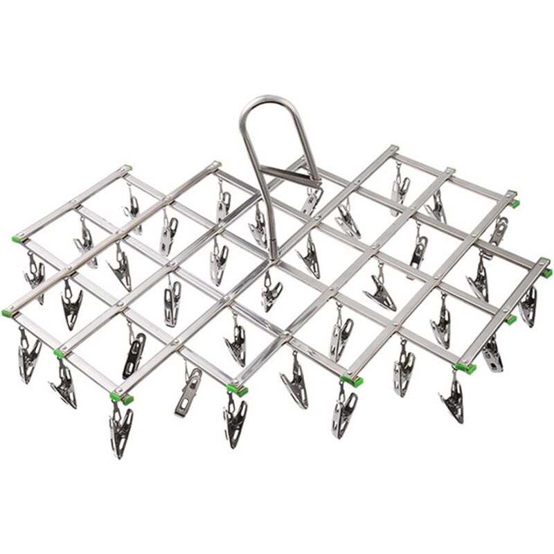 Stainless Steel Drying Racks With 35 Clothes Pegs For Socks, Shorts, Underwear And Baby Clothes