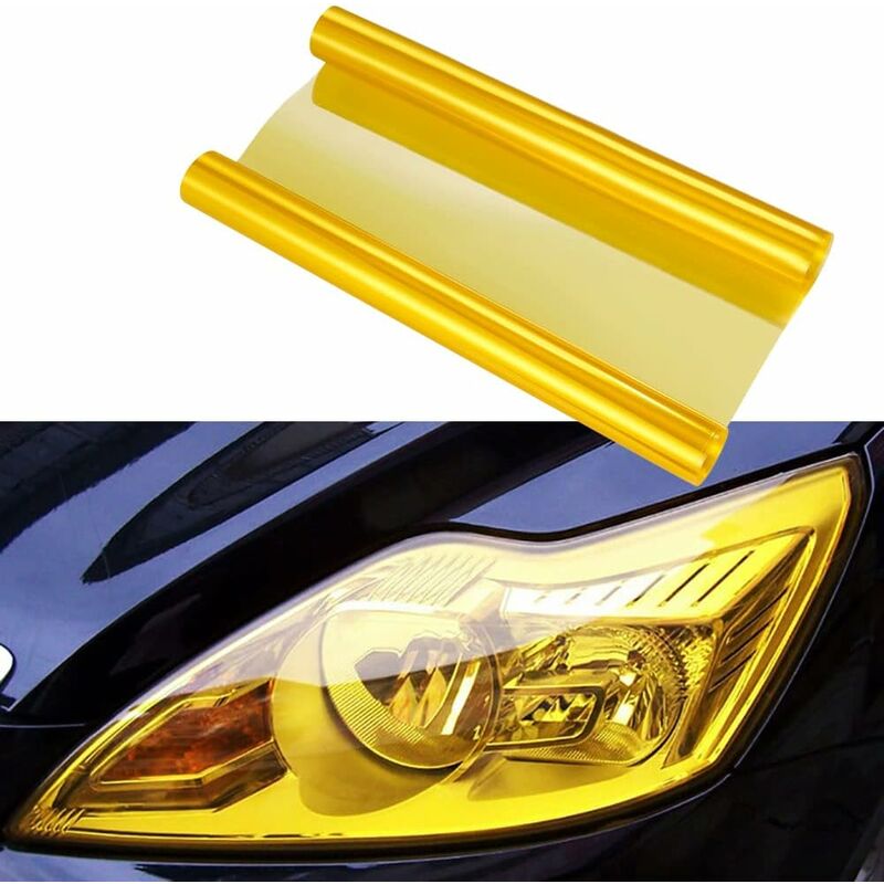30Cm100Cm Car Fog Light Tail Light Vinyl Film Sticker (Yellow)
