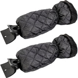 2 Pack Car Ice Scraper - Car Windshield Scraper Window Glove, Snow Scrapers With Waterproof Lining, Removes Ice And