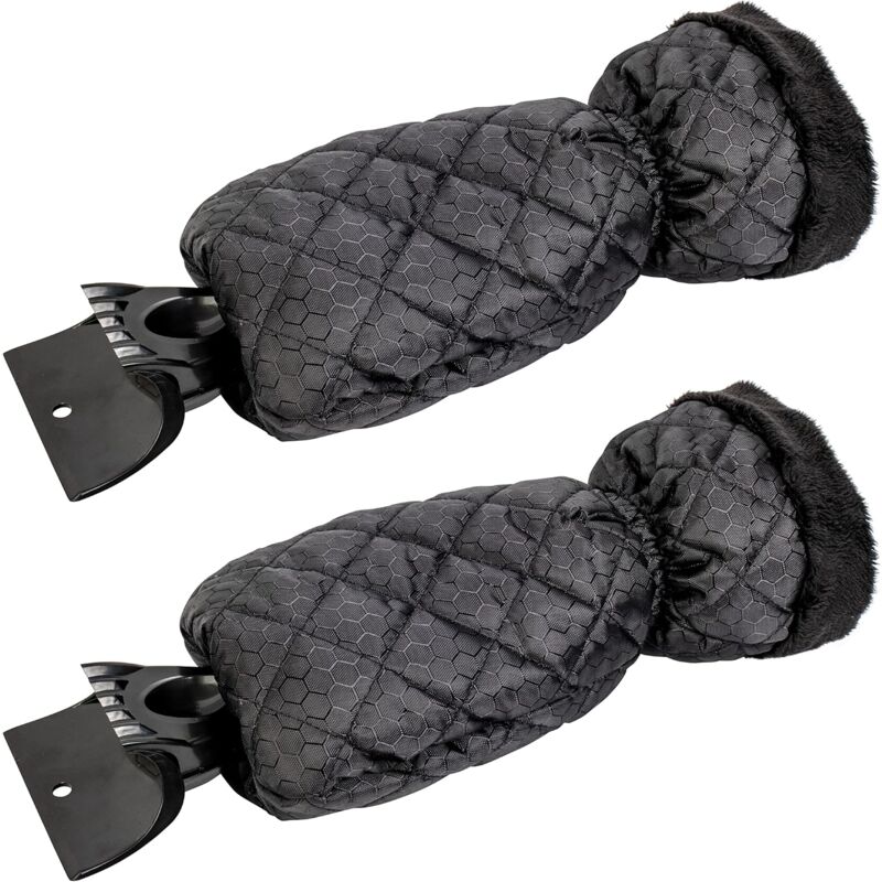 2 Pack Car Ice Scraper - Car Windshield Scraper Window Glove, Snow Scrapers With Waterproof Lining, Removes Ice And