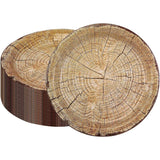 50 Pack 9" Rustic Wood Grain Paper Plates Disposable (Wood Grain 02)