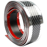 Car Door Sill Sticker Carbon Fiber Silver 5Cmx3M Self-Adhesive Sticker Protector Bumper Guard Strip
