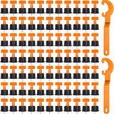 100 pcs Tile Leveling System, Reusable Tile Leveling System For Tiles, Ceramic Tiles, Wood Panels With 2 Special