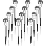 Outdoor Solar Lights LED Landscape Light Pack/Pathway Lights Stainless Steel-12