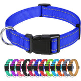 Dog Collar, Classic Adjustable Reflective Nylon Collar Suitable For Medium Dogs, DArk Blue, 2.5Cm Width