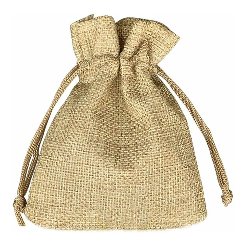 100 pcs Jute Bags 7X9Cm, Reusable Gift Bags, Burlap Pouches With Drawstring For Jewelry Gift Party Birthday Christmas
