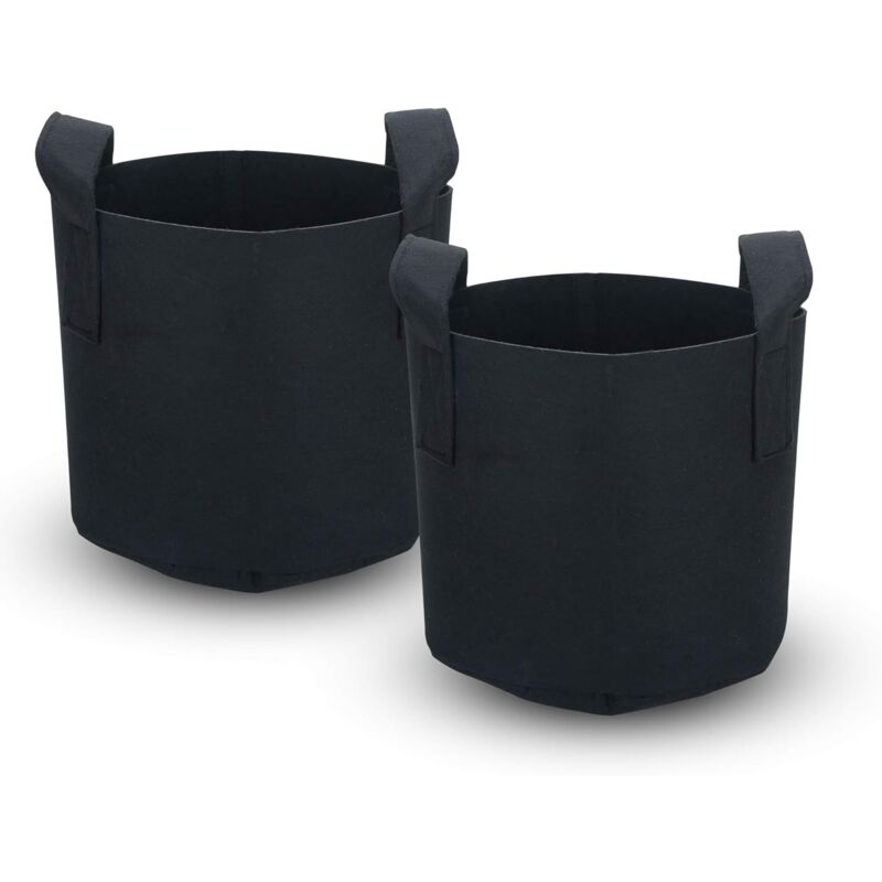 2 Pack 38 Litre - 10 Gallon Non-Woven Planting Bags - 40 X 30 Cm - With Carry Handles - For Garden, Greenhouse, Etc. -