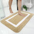 Non-Slip Bath Mat, Soft Microfiber Bathroom Mat, Absorbent High Pile Bath Mat, Machine Washableable - 40 X 60 Cm - Beige