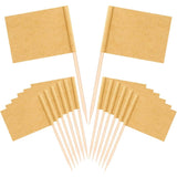 100 pcs Kraft Toothpick Flags, Brown Mini Food Labels Flags For Party Cupcake Decoration Fruit Salad Cheese Label