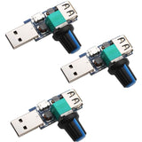 3 pcs 5W Usb Fan Speed Controller, Dc 5V Dc 4-12V To 2.5-8V Stepless Usb Fan Regulator Speed Control Knob With Switch