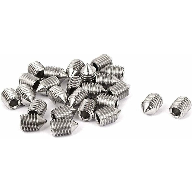 16 pcs 5Mm Length Countersunk Grub Screws, Various Metric Threads, M3, M4, M5 & M6. A2 Grade Stainless Steel Hexagon