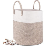 Laundry Basket - 40 X 35 Cm Foldable Storage Baskets - Cotton ROpe Laundry Basket With Handles - Toy Storage Basket -