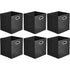 6 pcs Set Foldable Fabric Storage Cubes With Oval Grommets Black