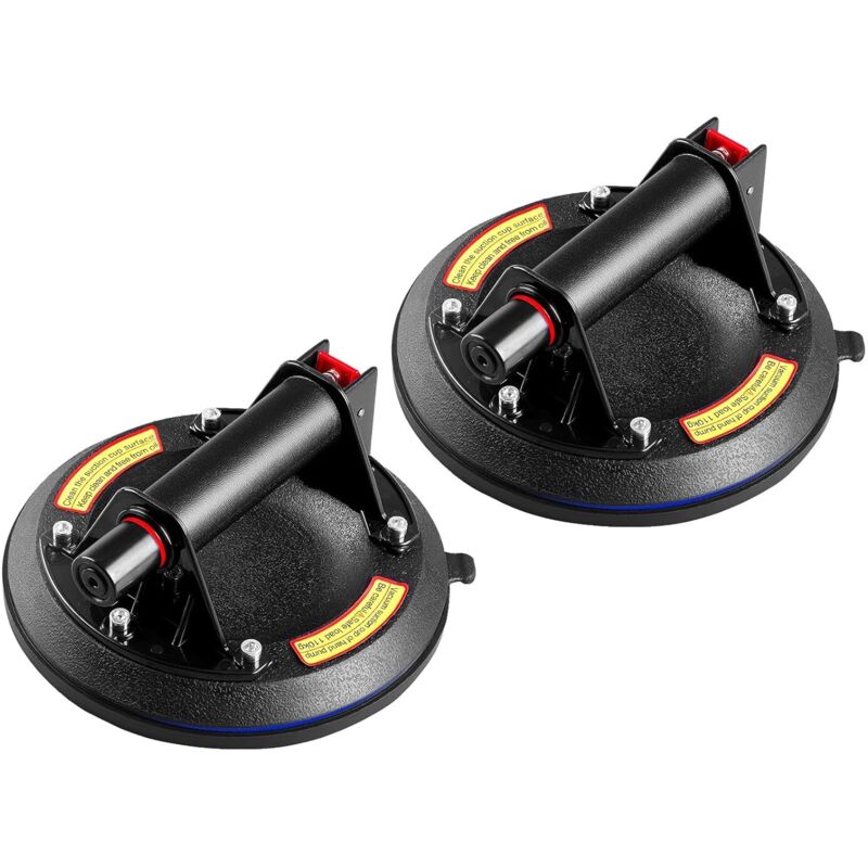 Tile Suction Cup, 2 Pieces 8" Professional Glass Suction Cup, Glass Lifting Suction Cup, Glass Vacuum Suction Cup, Load