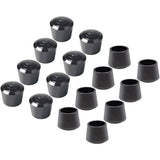 16 Pack Chair Leg Caps, Chair Leg Cap Rubber Chair Leg Protection End Caps, Inner Diameter - 7/8 Inch / 22 Mm, Black