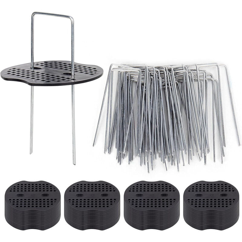 50 Garden Stakes With Washers, Galvanized Steel Tarpaulin Fixing Stakes, Mulch Fabric Fixing Staples, Galvanized Stakes