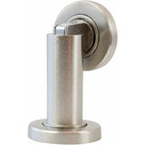 Magnetic Door Stop Ms010 In Stainless Steel Look - Door Stop With Floor And Wall Mounting Hardware - Magnetic Door Stop