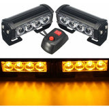 Strobe Lights, 2 pcs 8 LEDs Emergency Strobe Warning Lights Emergency Flashing Warning Lights 12V Universal For Car