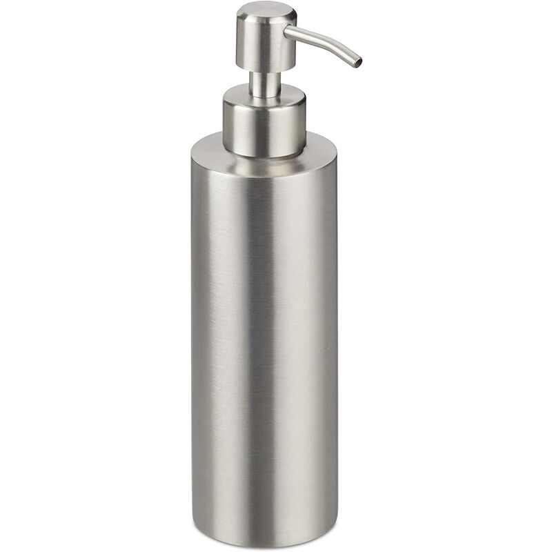 Brushed Stainless Steel Refillable Soap Dispenser 350Ml Silver