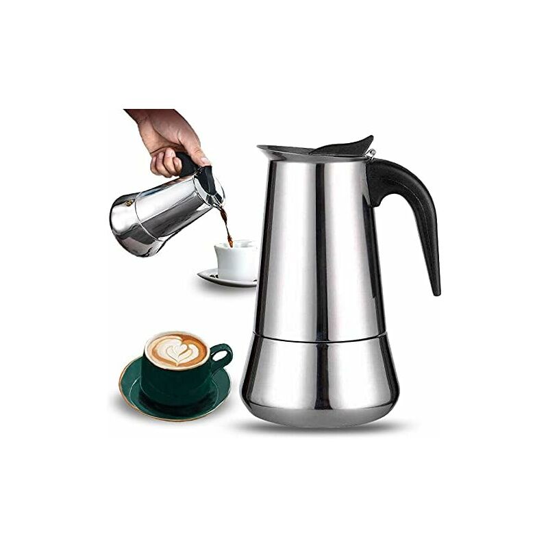12-Cup Italian Coffee Maker In Stainless Steel, Suitable For All Types Of Hobs, 12 Cups